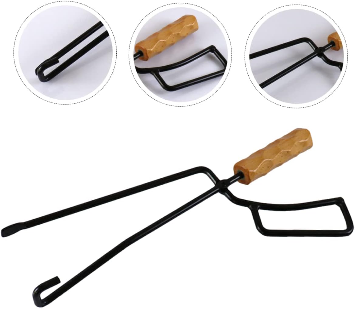 ibasenice Camping Fire Pits Tool Outdoor Bbq Duckbill Clips Grill Accessories Firewood Holder Long Tongs Fireplace Tongs Fire Accessories Outdoor Tools