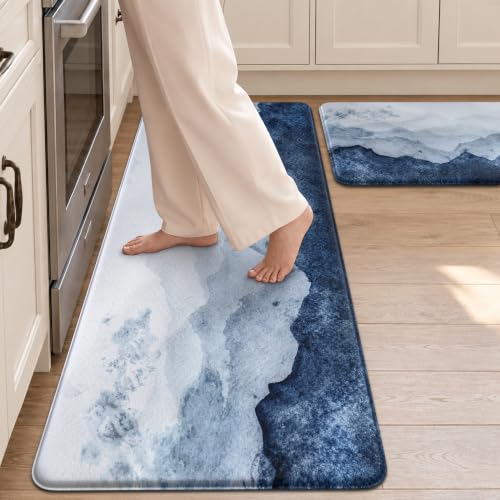 MAYHMYO Anti Fatigue Kitchen Mat for Floor Set of 2, 17.3"x 29"+ 17.3"x 47"