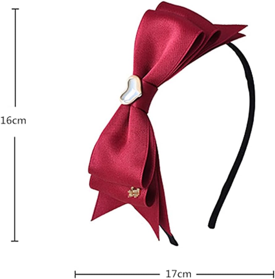 カチューシャ レディース 夏のリボンヘアバンドシンプルなヘアカチューシャ頭飾り ヘアアクセサリー (色 : 赤, Size : 16