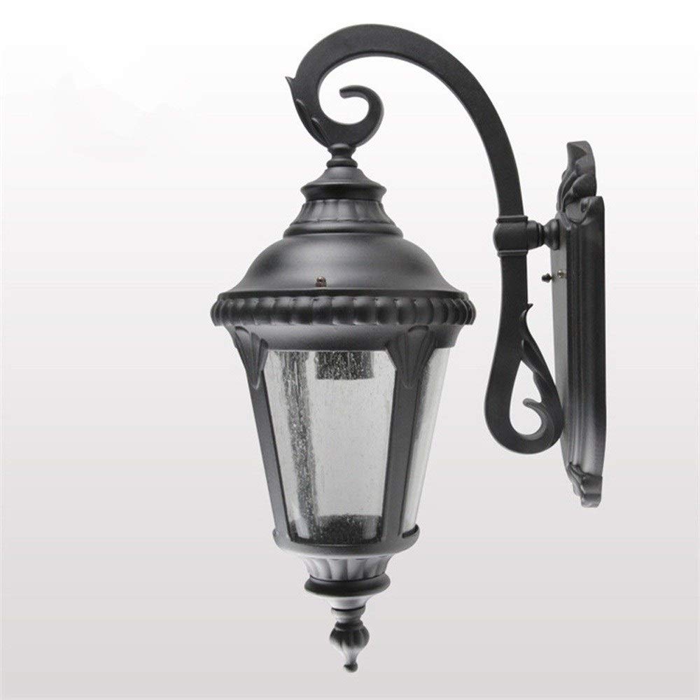 KUYBTU Outdoor European Style Wall Lamp Lantern Led Garden Patio Lamp Aisle Wall Light Aluminum Villa Community Landscape Light Sconce StylishBlack