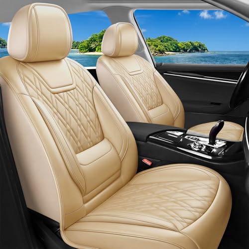 SHOUXIU Car Seat Covers for VW Volkswagen Taos 2022-2026, Full Set, Beige