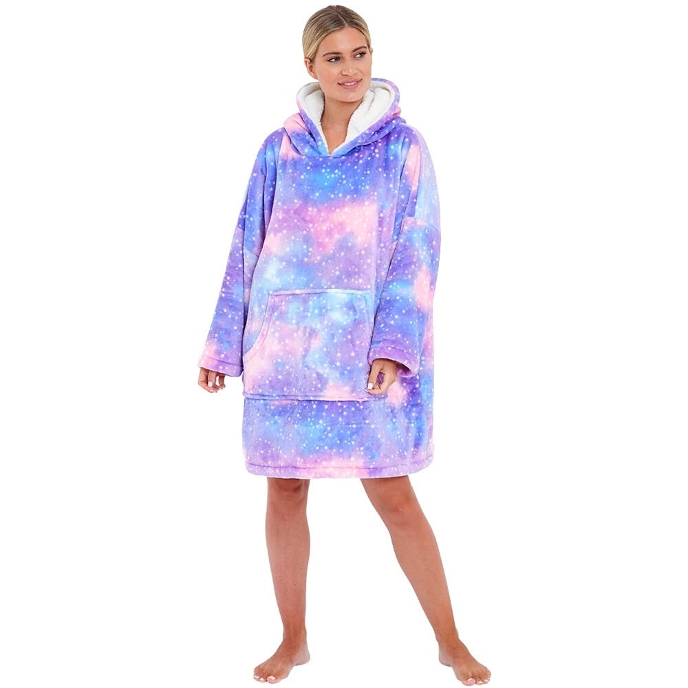 Just Essentials Oversized Sherpa Fleece Hooded Blanket - Lilac - One Size