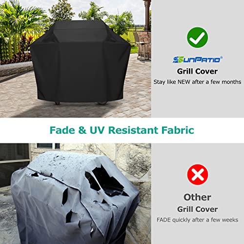 Sunpatio Gas Grill Cover 60 Inch, Outdoor Heavy Duty Waterproof Barbecue Grill Cover, Uv And Fade Resistant, All Weather Protection Compatible For Weber Charbroil Brinkmann Grills And More, Black #TOP3