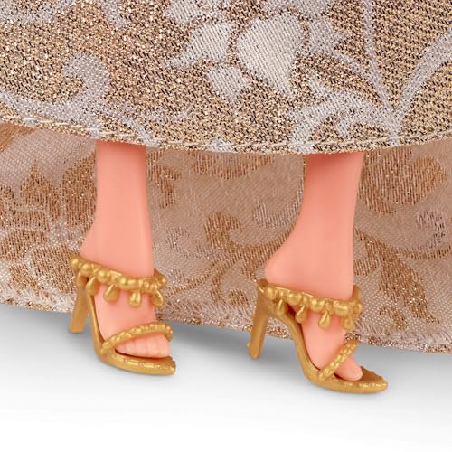 Muñeca Barbie Holiday 2025 con vestido plateado y dorado miniatura 5