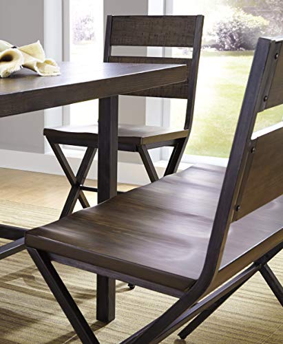 Signature Design By Ashley Kavara Industrial Farmhouse 24" Distressed Double Barstool, Dark Brown #TOP5
