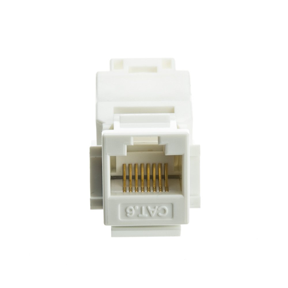 Białe gniazdo CAT6 Keystone Insert Jack, bez użycia narzędzi
