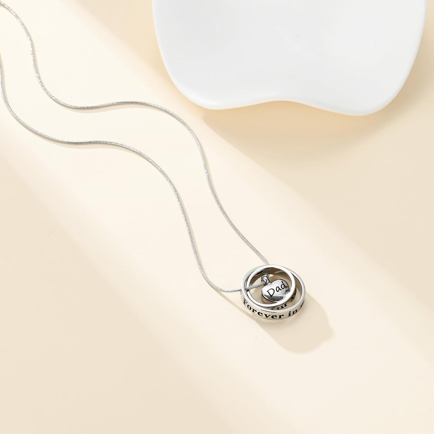 Cremation Jewelry Urn Necklace for Human Ashes for Women Men Eternal Loved Circle Memorial Ashes Keepsake Pendant - Image 3