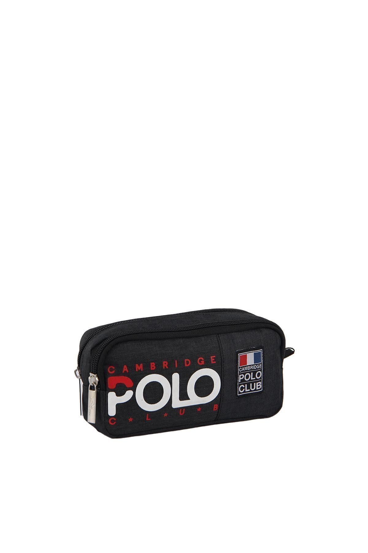 Cambridge Polo Club Okul Normcore Unisex Çift Bölme Kalemlik/Kalem Çantası, CPC3028, Siyah, Üniseks Çocuk