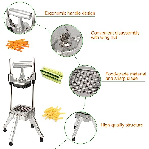 POWLAB Commercial Chopper Vegetable Cutter Fruit Dicer Heavy Duty Stainless Stee Dicer Cutter Onion Chopper Professional Food Dicer for French Fry Tomato Peppers Potato (1/4″ Blade) by POWLAB - Image 5