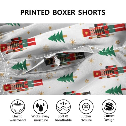 Image of Men's Boxer Shorts Cotton Loose Underwear with Button Fly