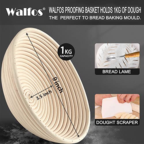 Walfos 9"/23cm Round Banneton Proofing Bread Basket