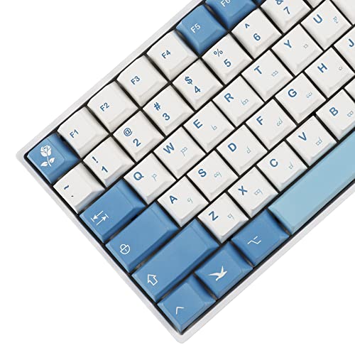 Image of YMDK 143 Sea Fog Love Letter Cherry Profile Dye Sub Thick PBT 5 Sides Mac Keycaps Set for ANSI 104 87 61 96 75 GMMK NCR80 Mx Keyboard
