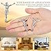 Cabilock 2Pcs Jesus Corpus for Crucifix Making, Silver Alloy Christ Statue Figurine for DIY Wall Cross, Religious Catholic Sculpture Replacement Parts for Home Altar & Chapel Decor