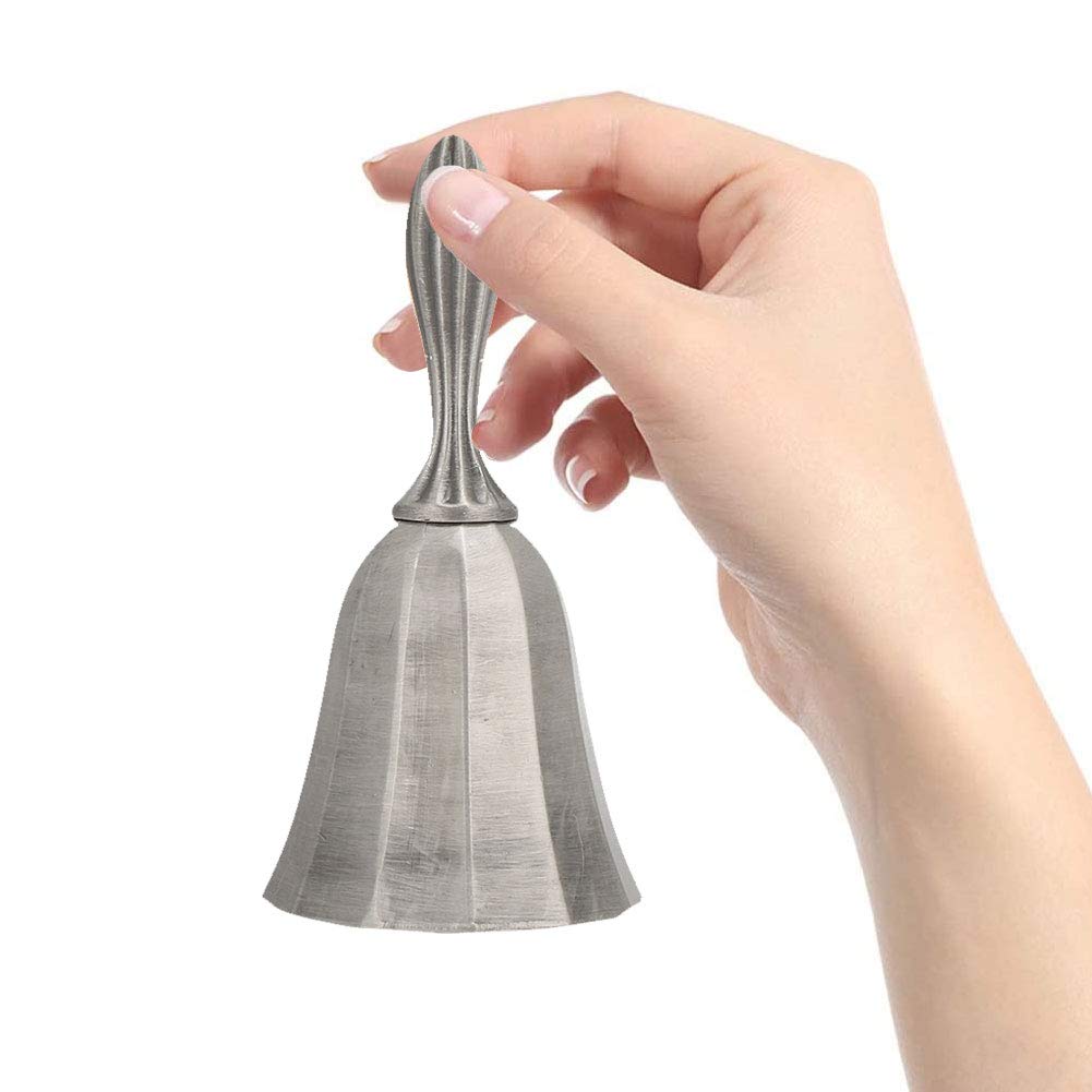 Vikye Silver Hand Bells Call Bell Handheld Bell Service Bell Wedding Bell Dinner Bell School Bell For Dinner Room Class Bar Service(Ancient Tin )