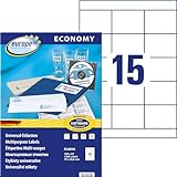 Europe100 Art. ELA044 Adressaufkleber (1.500 Klebeetiketten, 70x50,8mm auf A4, Papier matt, individuell bedruckbar, selbstklebende Adressetiketten, kompatibel zu AVERY 3669) 100 Blatt, weiß