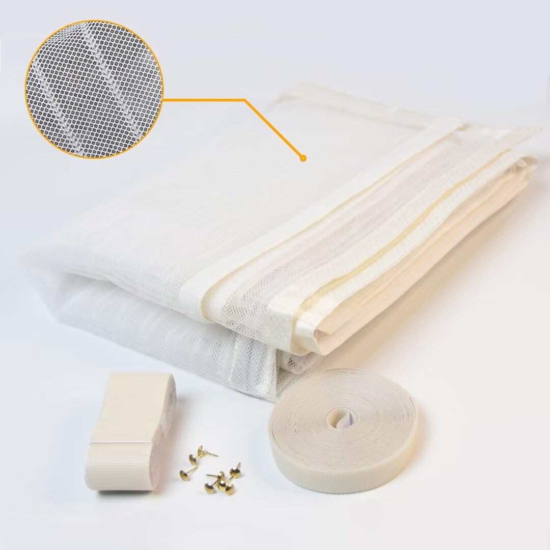 Mosquitera Puerta Magnetica, 100x195CM Cortina, Se Cierra Automáticamente, Fácil Instalación sin Taladrar, Mosquiteras Magnéticas para Entrada/Balcón etc.(Poliéster,Blanco）