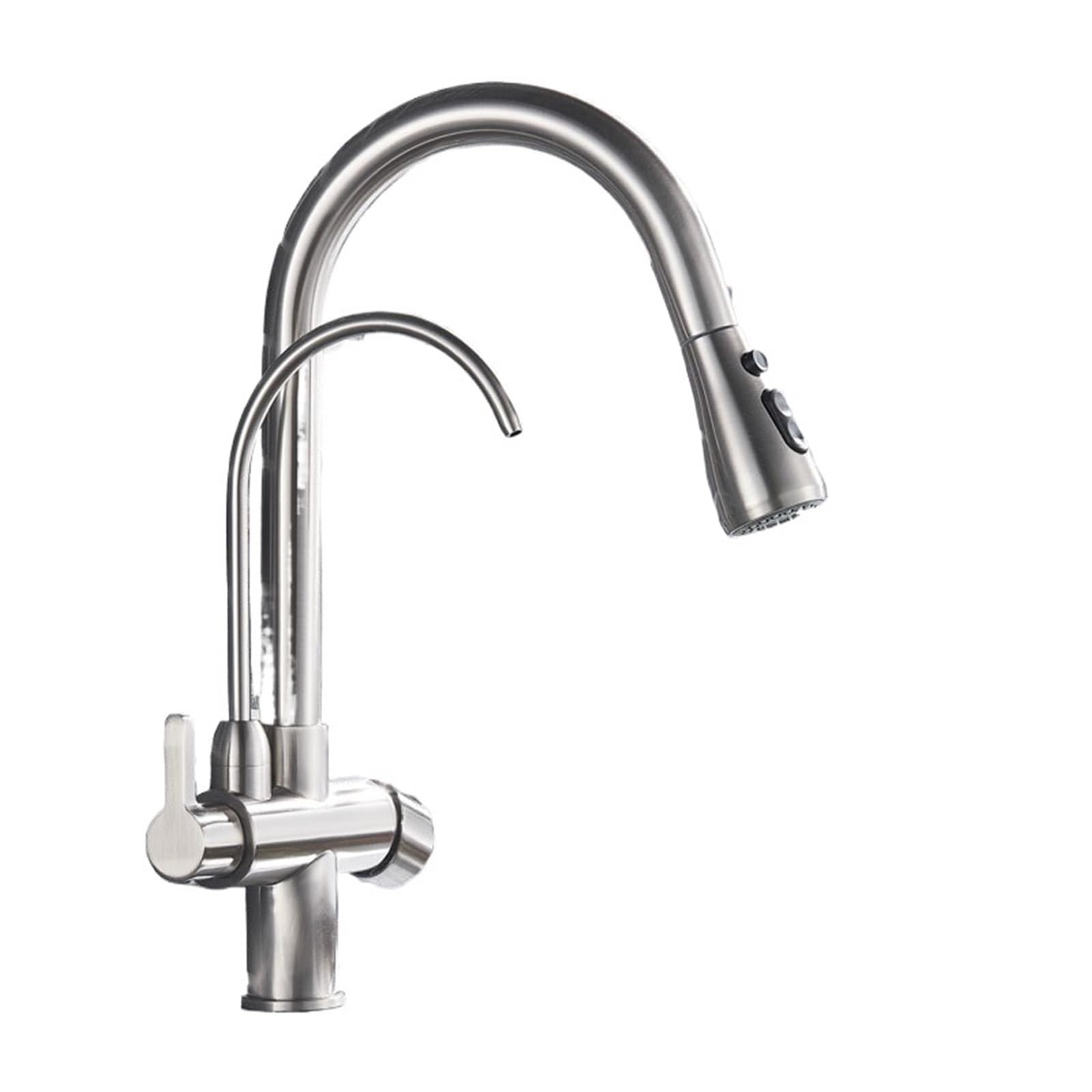 GLETSF Black Grey Kitchen Faucet with Water Filter Hot & Cold Mixer Tap for Drinking Water Sink Tap for Kitchen - & Stylish Design,