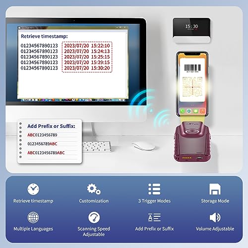NETUM Bluetooth 2D Barcode Scanner, 3-in-1 Portable QR Bar Code Reader by NETUM - Used condition - Image 7
