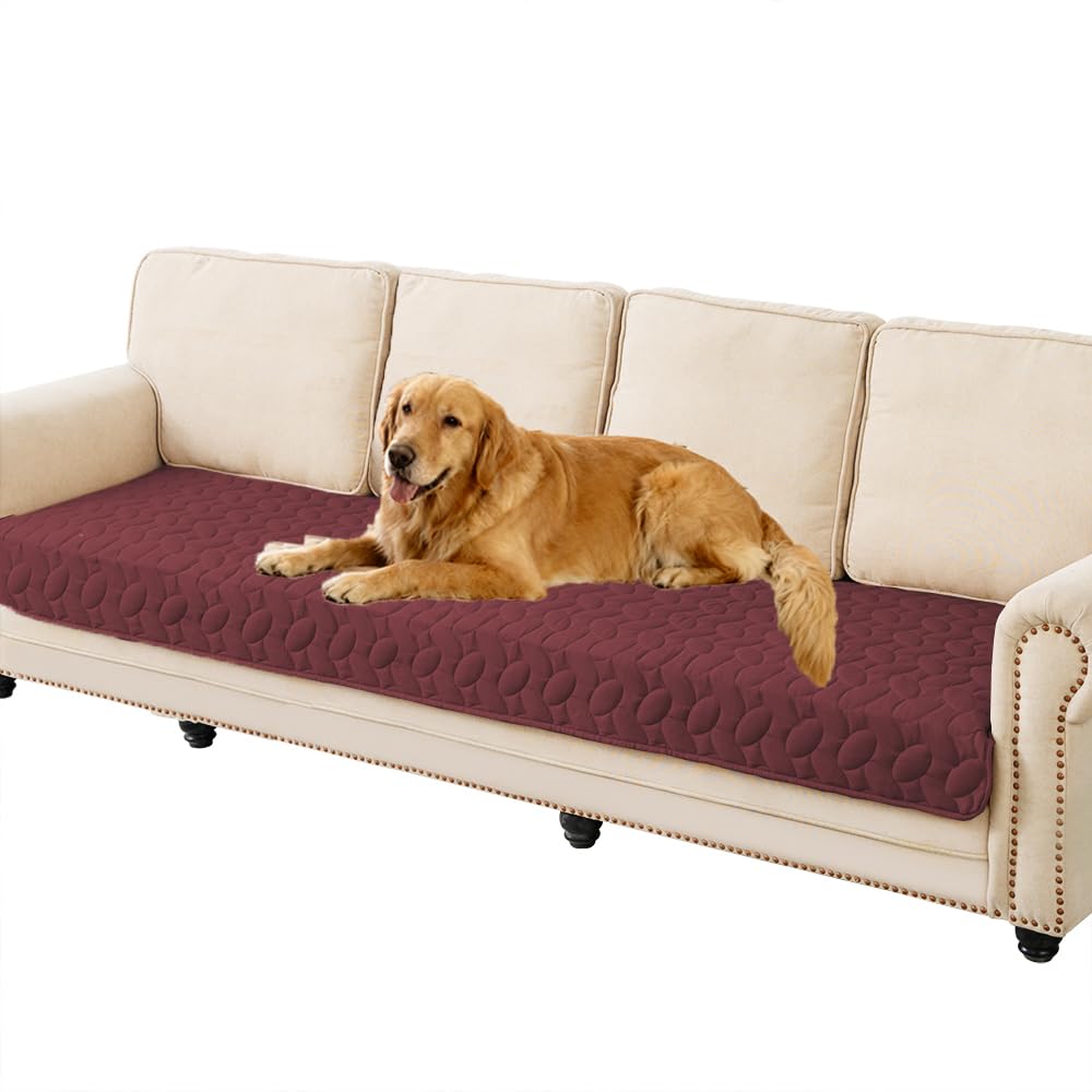 Ameritex Waterproof Pet Bed Cover Anti-Slip Dog Bed Blanket for Sofa and Furniture Waterproof New Pattern Design (Burgundy, 30x80 Inch (Pack of 1))