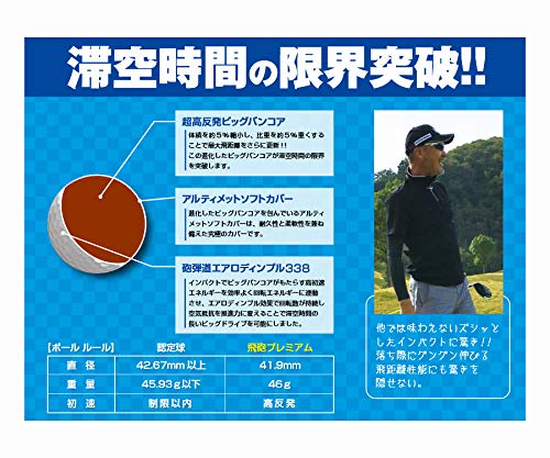 LYNX(リンクス) 超高反発ボール HIHO PREMIUM シークレットラベル ゴルフボール 12球入 イエロー 5枚目