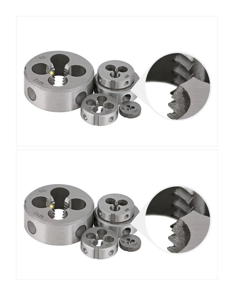 Nakrętka ręczna 1-5 szt. stalowych matryc do gwintów M1.2~M20, metrycznych, metalowych narzędzi do gwintów(5pcs,M14x2)