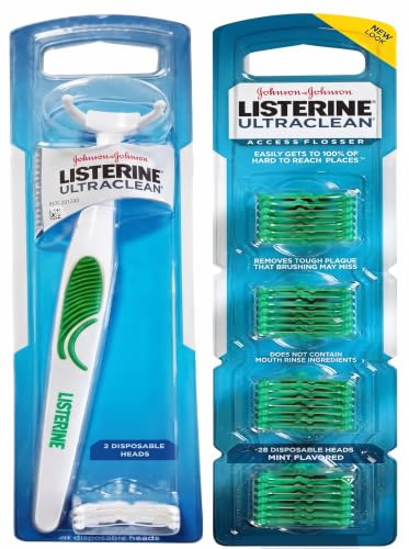 Ultra Clean Access Flosser for Hard-to-Reach Areas Flosser Handle with 28 Refills Mint