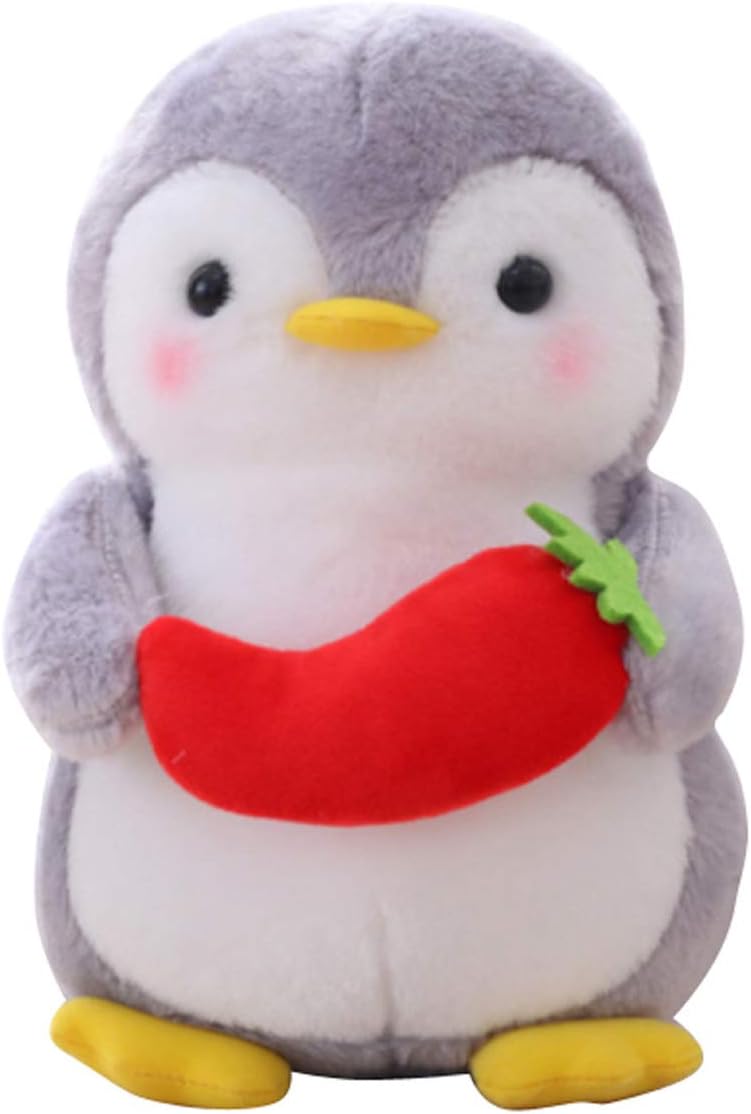 Cuddly Big Soft Toys Penguin Plushie Toys, Plush Penguin Stuffed Animals Toy Cushion Doll Best Birthday Christmas Great Anniversary Fiesta Gift for Party Favors (Red Chili Pepper, 10 " /25cm)