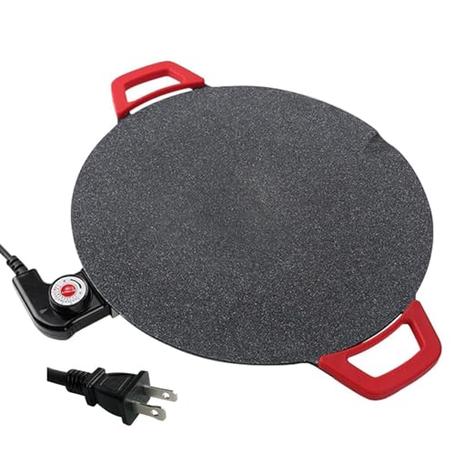 1PC Portable Electric Korean Bbq Grill, Indoor Grills Electric Smokeless for Kitchen, Nonstick Smokeless Electrics Indoor Grill Pan, Round Griddle for Steaks BBQ (C-Type A Power Cable)