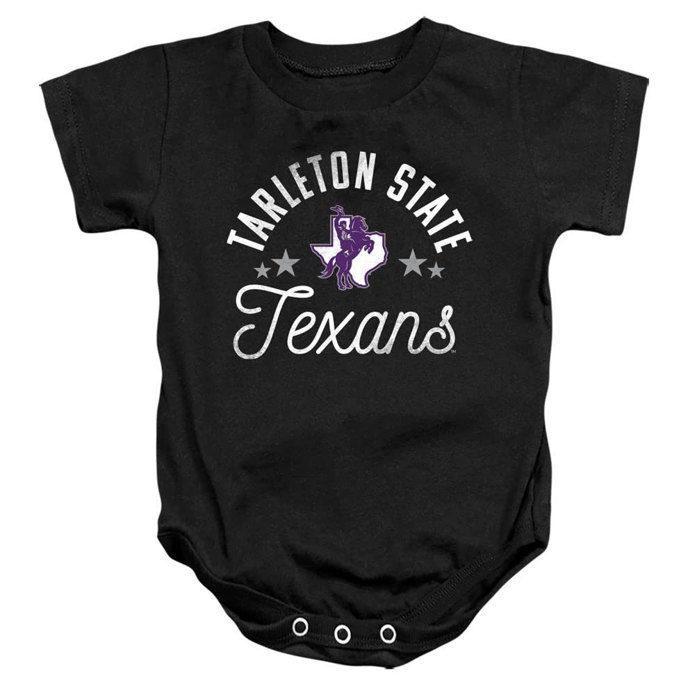 Tarleton State University Official Texans Unisex Infant Snap Suit for Baby,Black, 12 Months