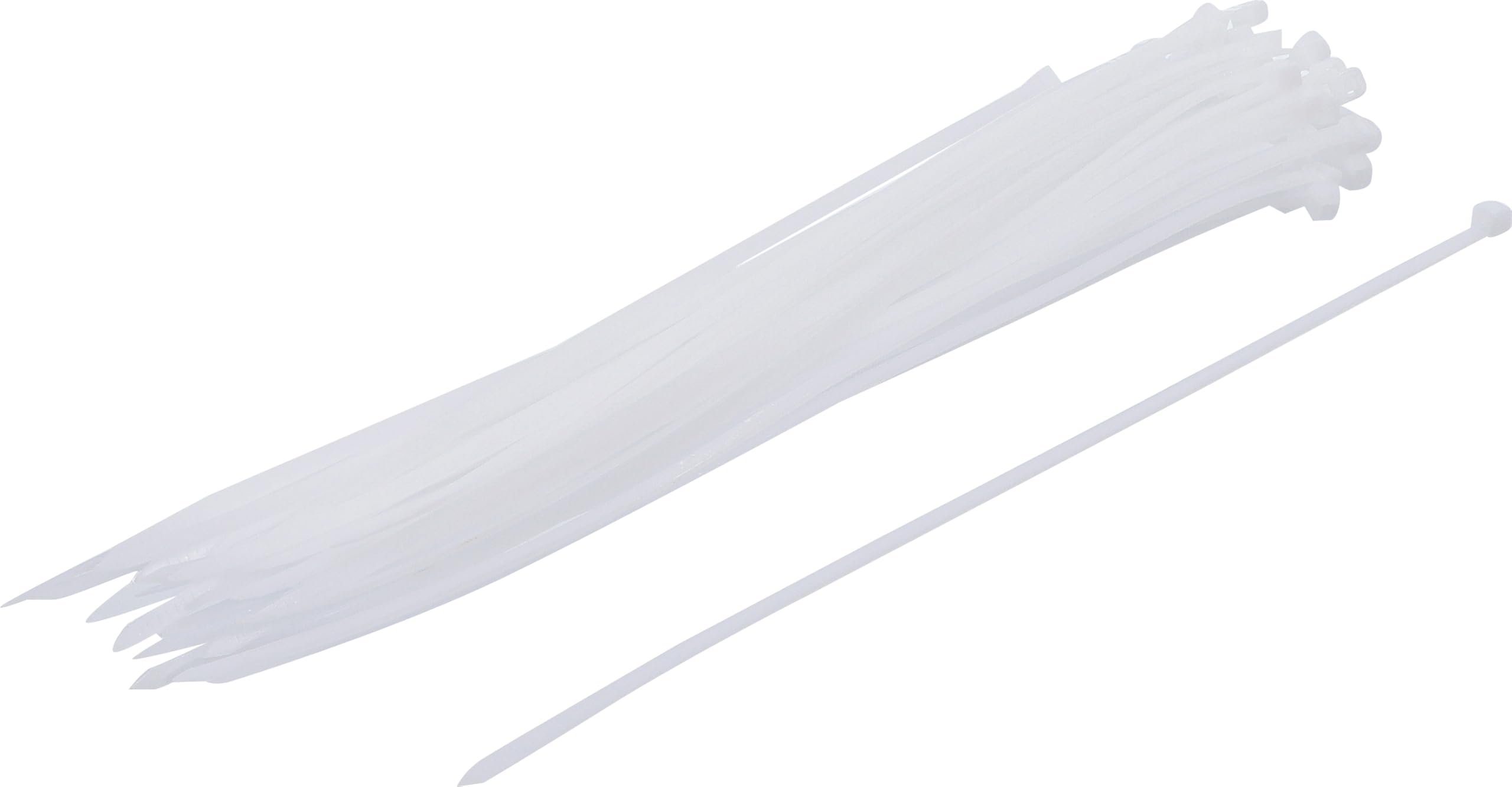BGS Diy 80772 | Assortimento fascette per cavi | bianche | 4,8 x 300 mm | 50 pz.