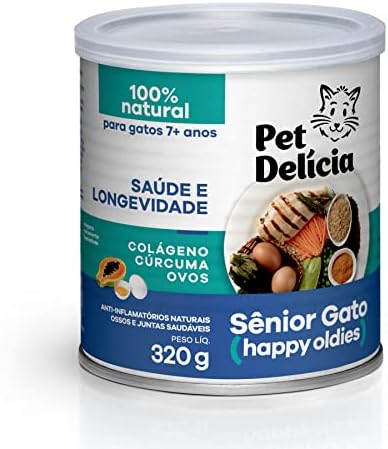 Pet Delícia Sênior Gato 320g, Alimentação Natural para Longevidad...