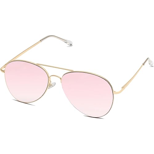 SOJOS Classic Aviator Sunglasses for Women Men Metal Frame Spring Hinges SJ1030