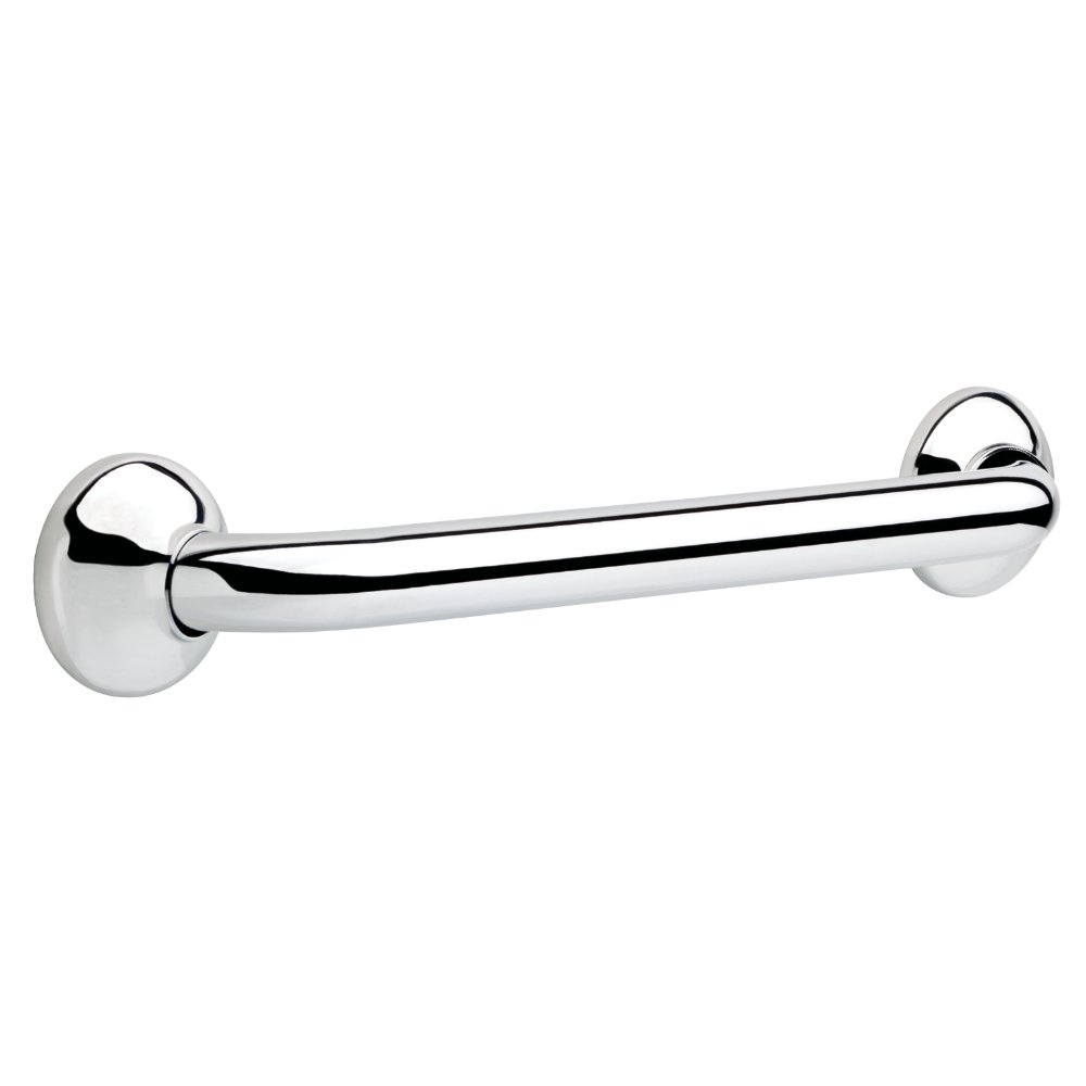 Delta Lahara Barra de agarre decorativa de 61 cm x 1 1/4 pulgadas, Zinc fundido y acero inoxidable., Acero inoxidable brillante., 16 x 1.25 Inch Decorative Grab Bar