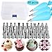 LTLCLZ 55 PCS Kit di Decorazioni per Torte,con 48 Punte in Acciaio Inox, 3 Sacchetti USA E Getta, 3 Accoppiatori, per Torte Cupcake Biscotti Pasticceria