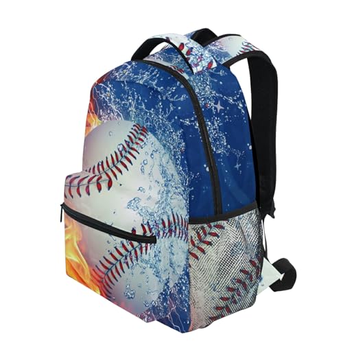 Nander Backpack Travel Fire Water Baseball School Bookbags Shoulder Laptop Daypack College Bag for Womens Mens Boys Girls3