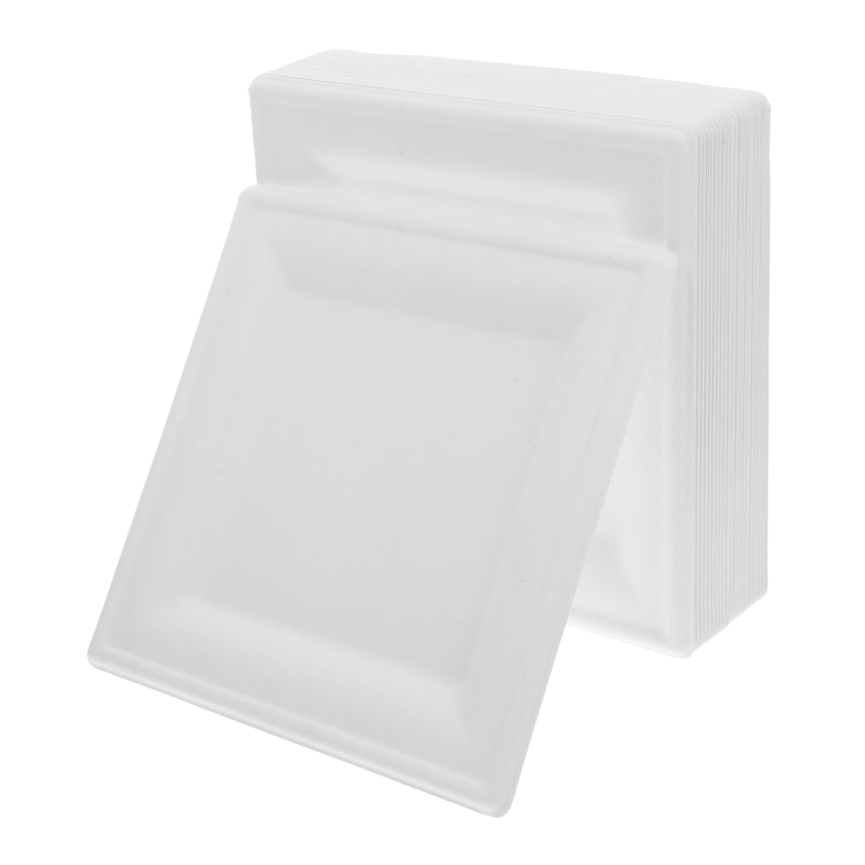 POPETPOP Assiettes en Carton Jetables Épaisses 50 Pcs, Blanches, 8 Pouces | Forme Moderne, Usage Micro-ondes, Lot Pratique pour Fêtes et Baby Shower