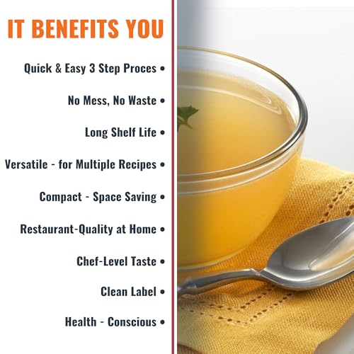 SAVORY CHOICE Reduced Sodium Chicken Broth Concentrate, 45 Packets (9.6g) - Gluten-Free, Diary-Free Broth Concentrate