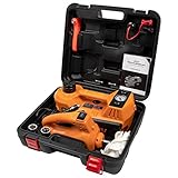 BEETRO 3 Ton Electric Car Jack, Hydraulic Jack Lift with Built-in Inflator Pump, LED Lights and Electric Wrench, Portable Car Jack for SUV MPV Sedan Change Tires Garage Repair, 12V DC