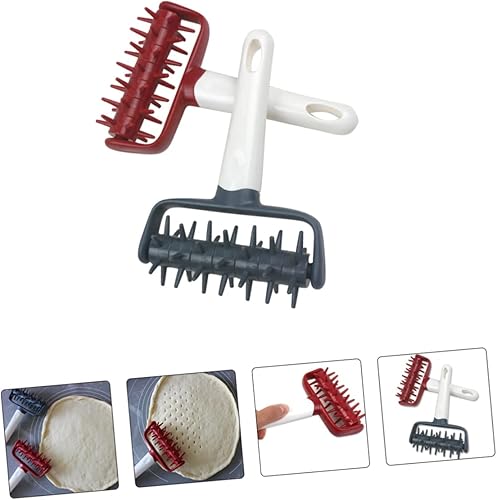 Miniatura 3 de HAKIDZEL Rodillo de masa para pizza, mango de rodillo de masa, perforador de agujero de pizza, utensilio esencial para hornear