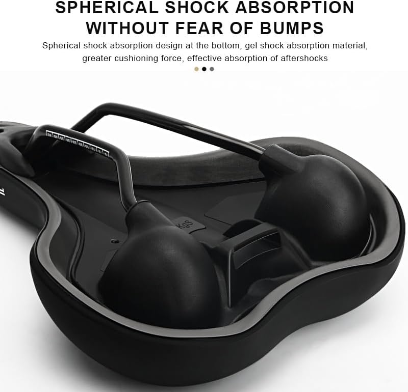 Bicycle Saddle Memory Foam Comfortable Thicken Soft Bike Seat PU Leather Sponge Shockproof Mountain Cycling Cushion(B)