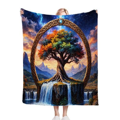 Couverture en polaire microfibre 130x150 douceur extrême paysage coloré
