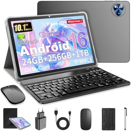 Android 16 Tablette 10 Pouces avec Gemini AI, Tablette avec Clavi...