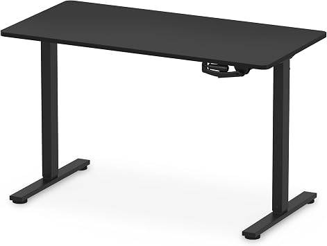 FLEXISPOT Manual Standing Desk, Height Adjustable, PC Computer Desk, Office Table, H1 Set Black Legs + Black Tabletop