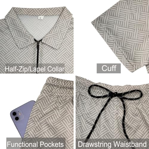 Men Track Suits 2 Piece Set Summer Casual Outfits Fashion Polo Shirts Short Sleeve and Shorts Set Vacation Clothes4