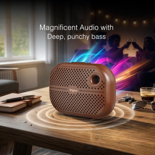 Image of FINGERS Musilicious3 Portable Speaker - Compact | Deep Bass | BT, FM, USB | Compact Wireless up to 4 Hours Playtime. Built-in Mic, Hands-free Calls