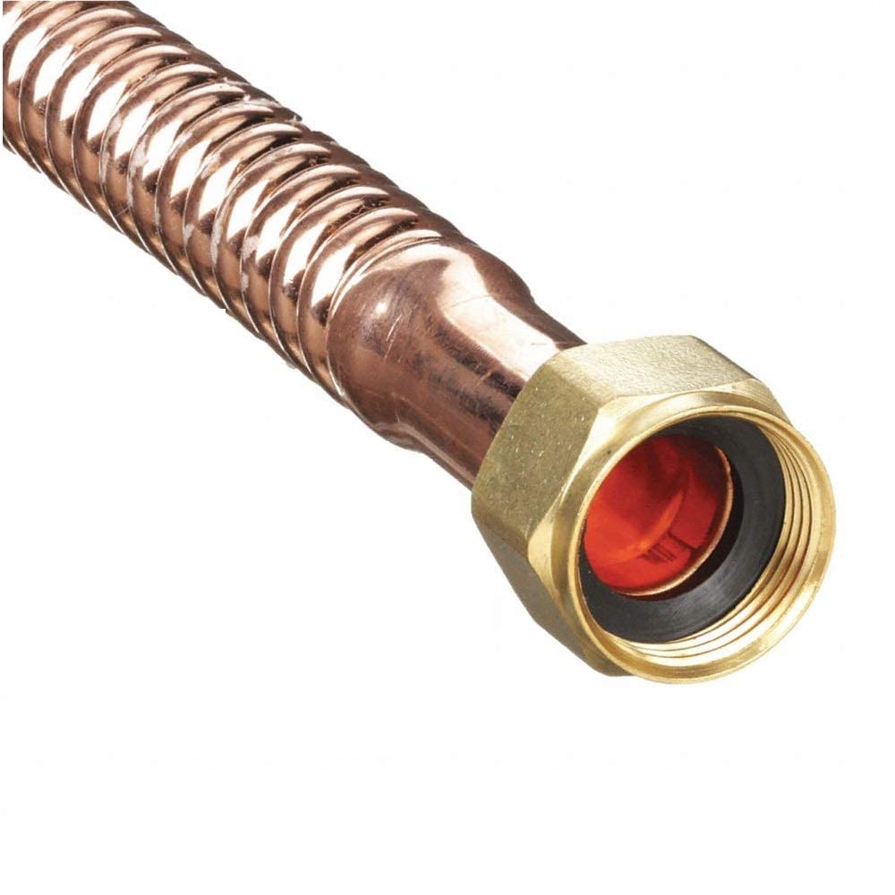 EZ-Fluid 24-Inch Corrugated Flexible LF Copper Hot Water Heater Connector  Water Supply line For Female Iron Water Pipe Fitting, 3/4 FIP x 3/4 FIP  For Water softener,Water Heater More (1) - Amazon.com