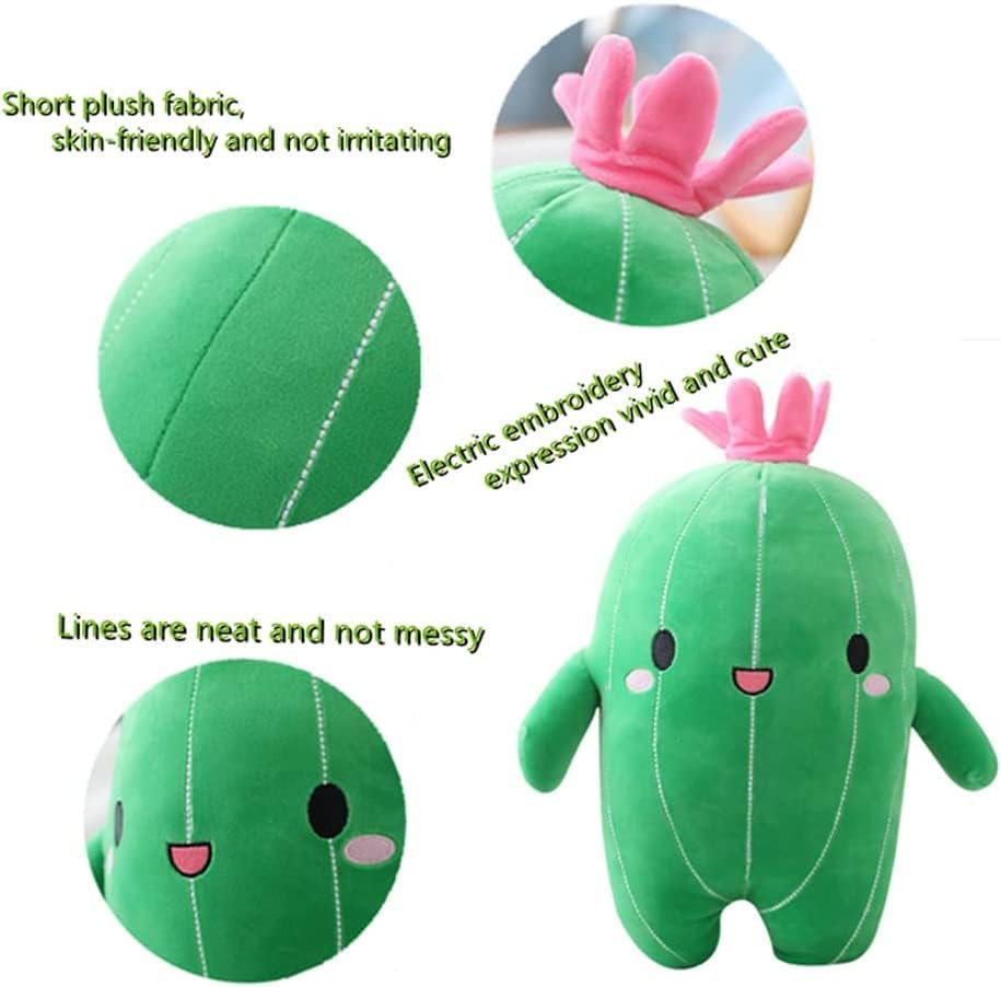 JOSON 9.8" Cactus Plush Stuffed Plant with Smiley Soft Cactus Plush Toy, Birthday Party Gift for Boys and Daughters - Image 4