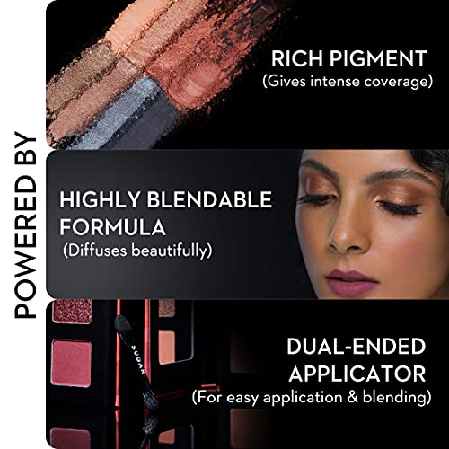 Image of SUGAR Cosmetics Blend The Rules Eyeshadow Palette | Long Lasting, Smudge Proof & Shimmery Finish | 10.4 Gm - 02 Warrior (8 Smokey Shades)