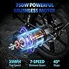 Hipatoo V8 Electric Bike for Adults, 20" Fat Tire Ebike with 750W Brushless Motor/ 48V 15Ah Removable Battery/Up to 31MPH/ 7-Speed Transmission Electric Bicycle/UL Certified, Black #3
