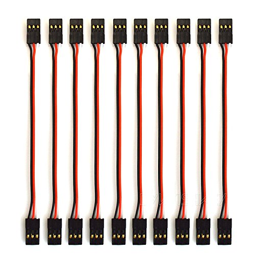 DYWISHKEY 100mm Servo Cables, Male to Male (10 Pack)